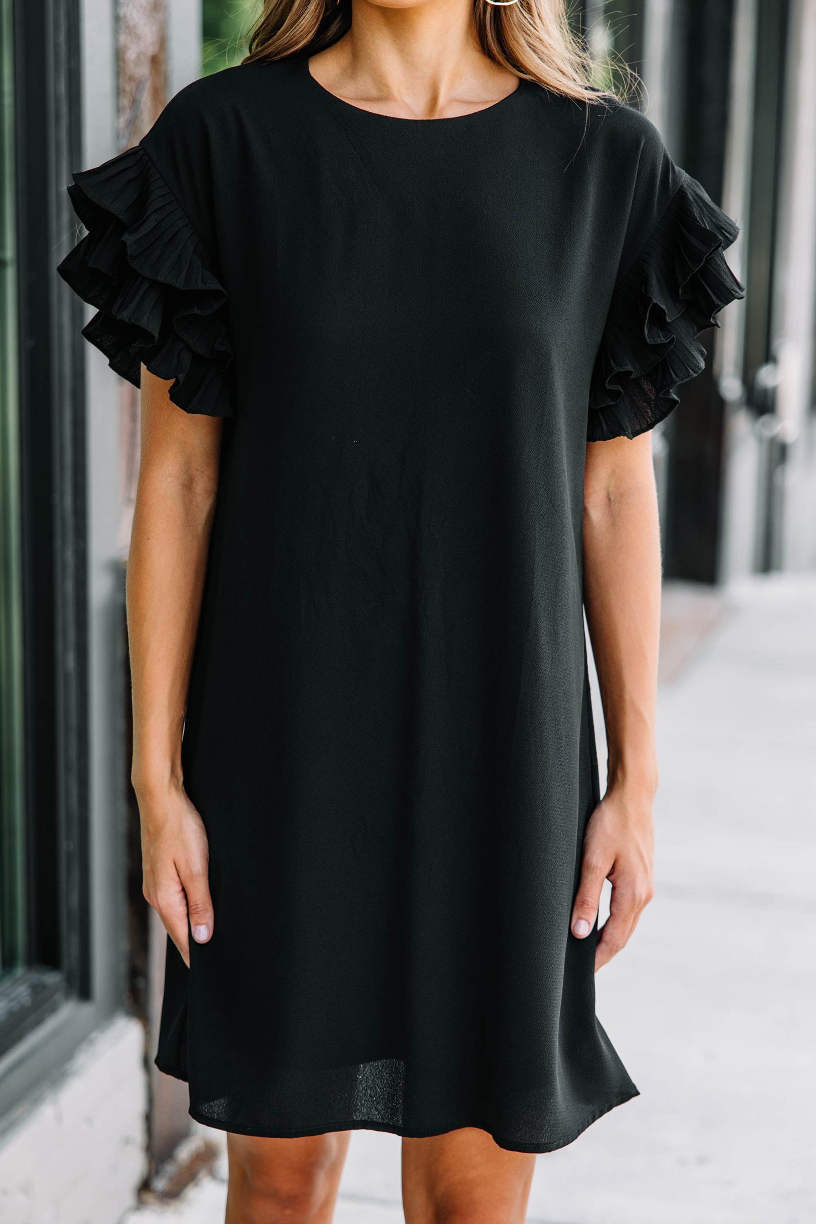 What A Vision Black Ruffled Dress Female Product Image