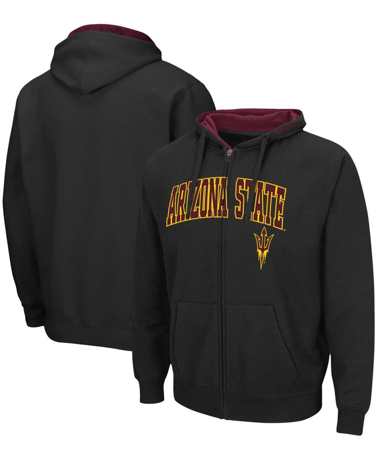 Men's Colosseum Black Kansas State Wildcats Arch & Logo 3.0 Full-Zip Hoodie, Size: 2XL Product Image