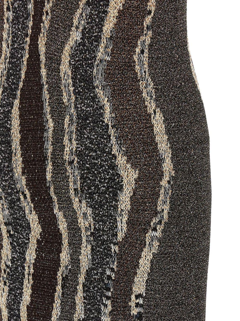 wave-pattern halterneck  maxi dress Product Image