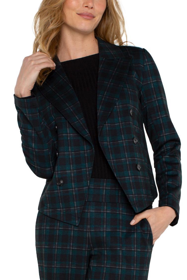 Open Front Blazer - Dark Forest Tartan Plaid Product Image