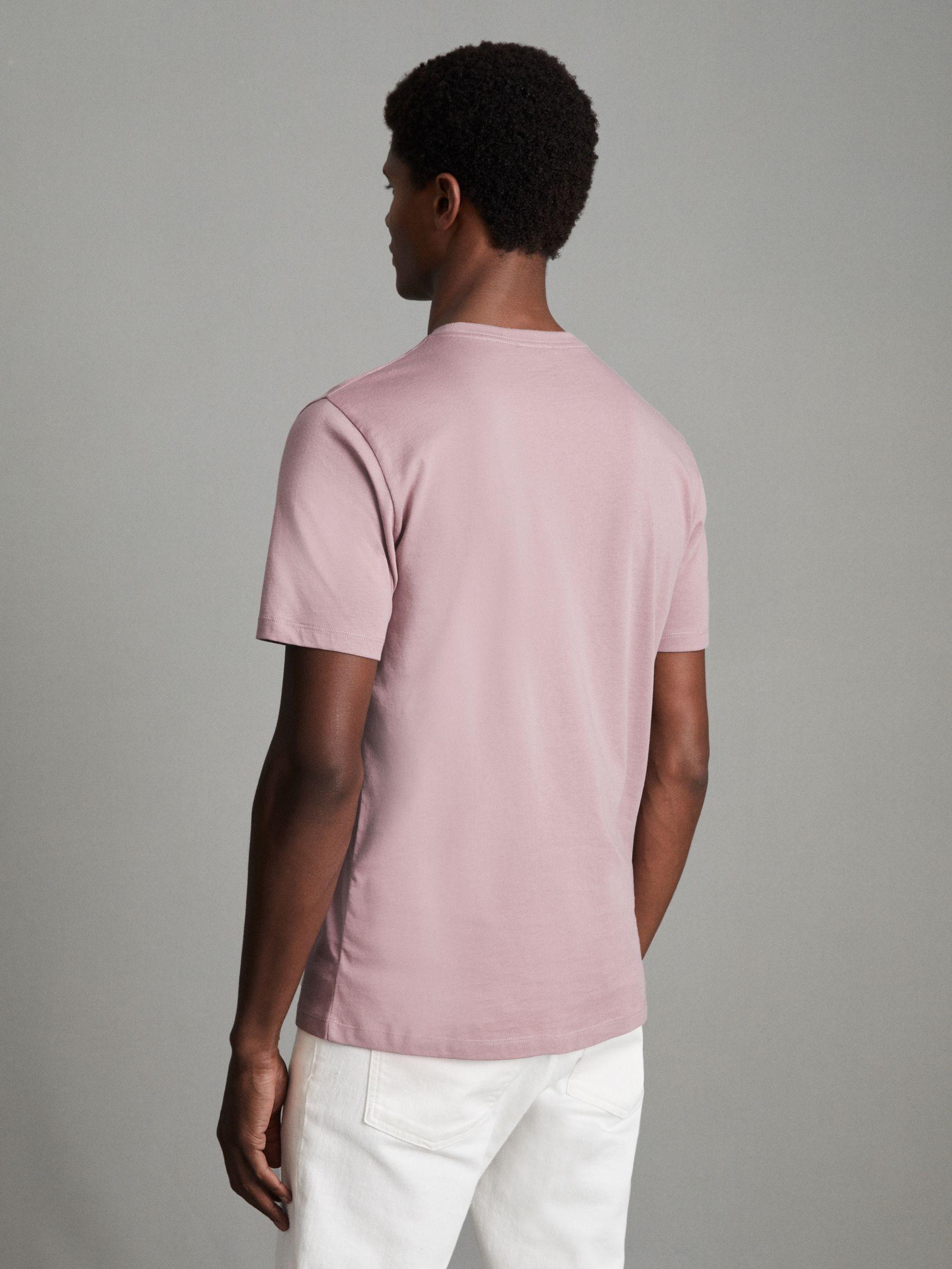 Cotton Crew Neck T-Shirt in Dusty Rose Product Image