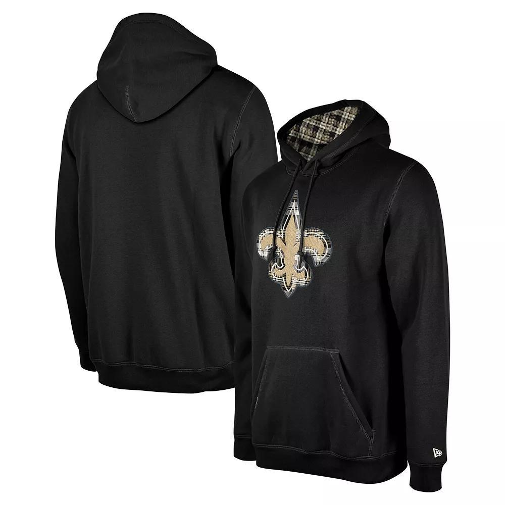 Men's New Era Black New Orleans Saints 3rd Down Plaid Pullover Hoodie, Size: Small Product Image