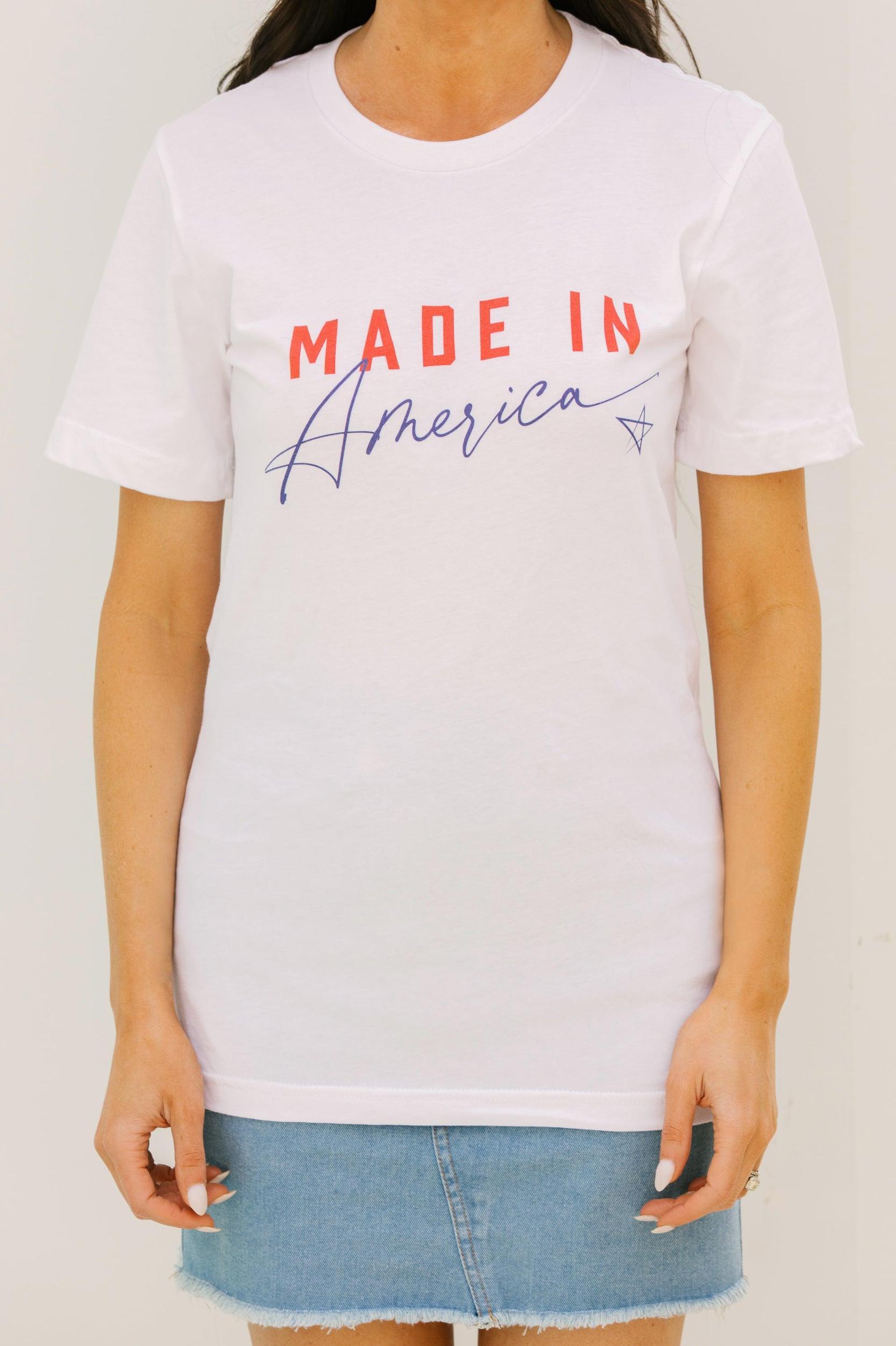 Made In America White Graphic Tee Female Product Image