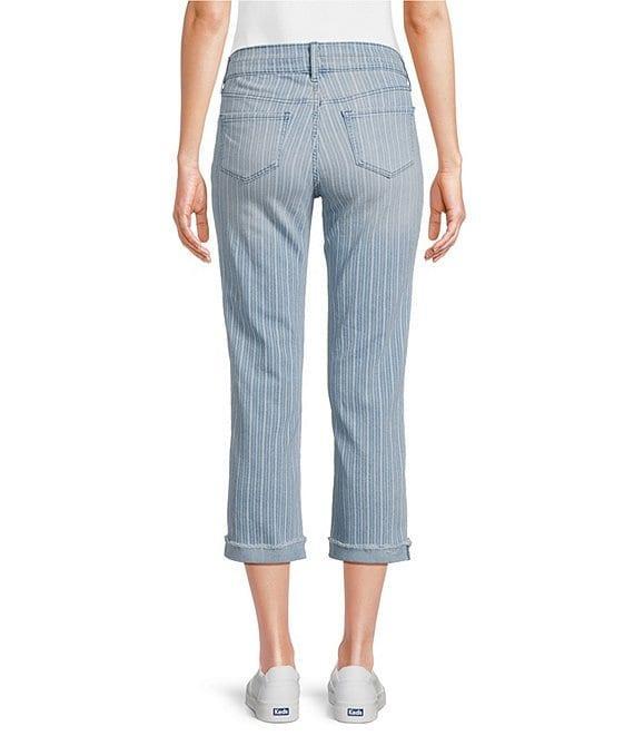 Code Bleu Soho Stretch Denim Stripe Print Mid Rise Capri Jeans Product Image