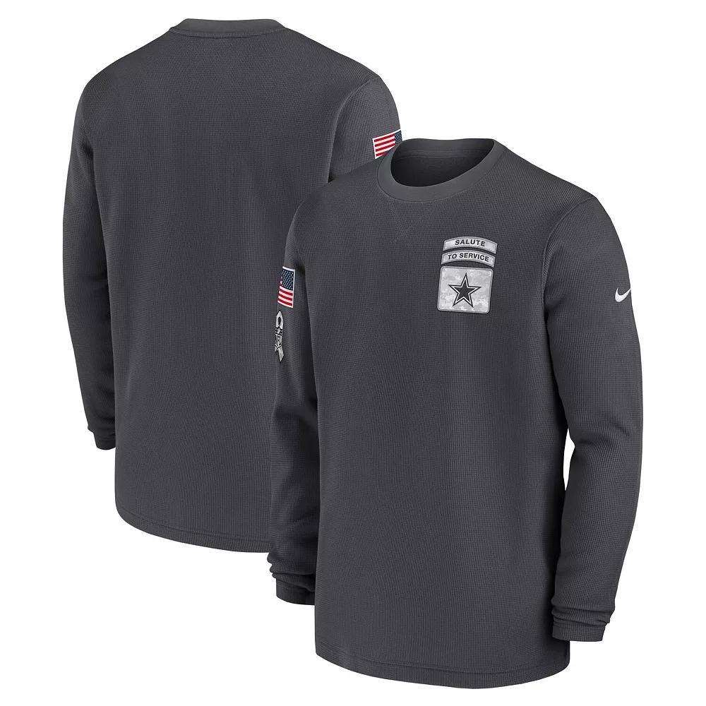 Men's Nike Anthracite Dallas Cowboys 2024 Salute To Service Long Sleeve T-Shirt, Size: Large, Grey Product Image