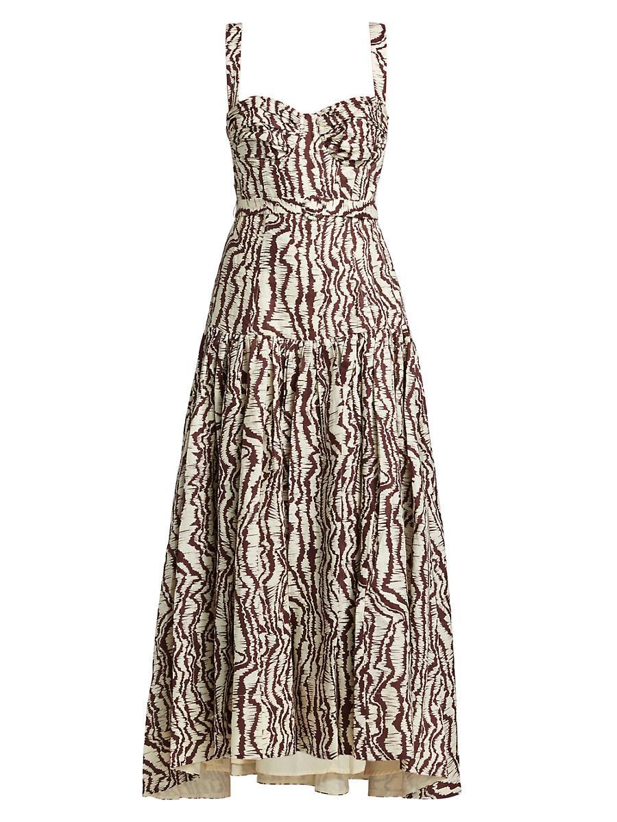 Womens Drenica Drop-Waist Linen Midi-Dress Product Image