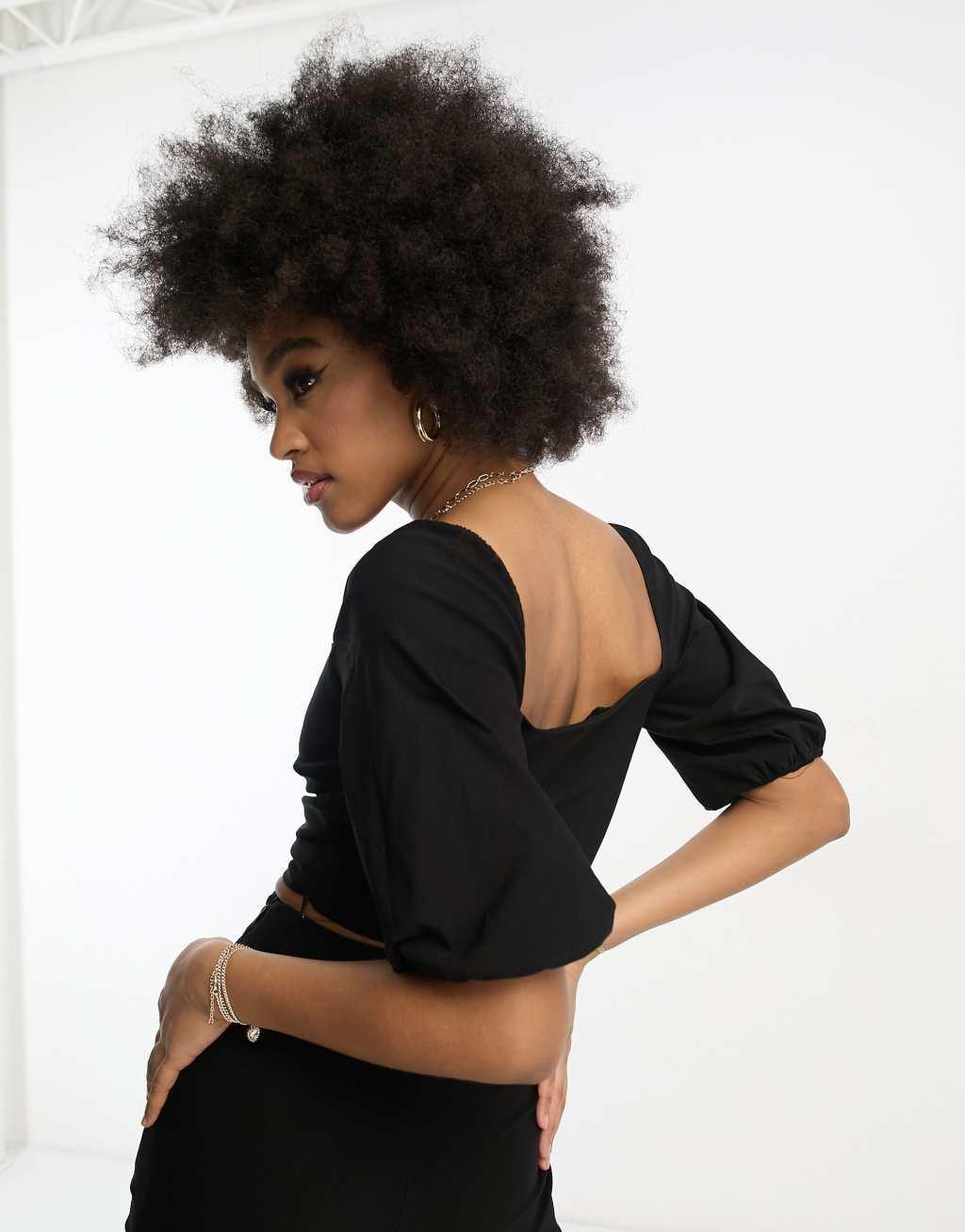 Vesper Tall puff sleeve crop top Product Image