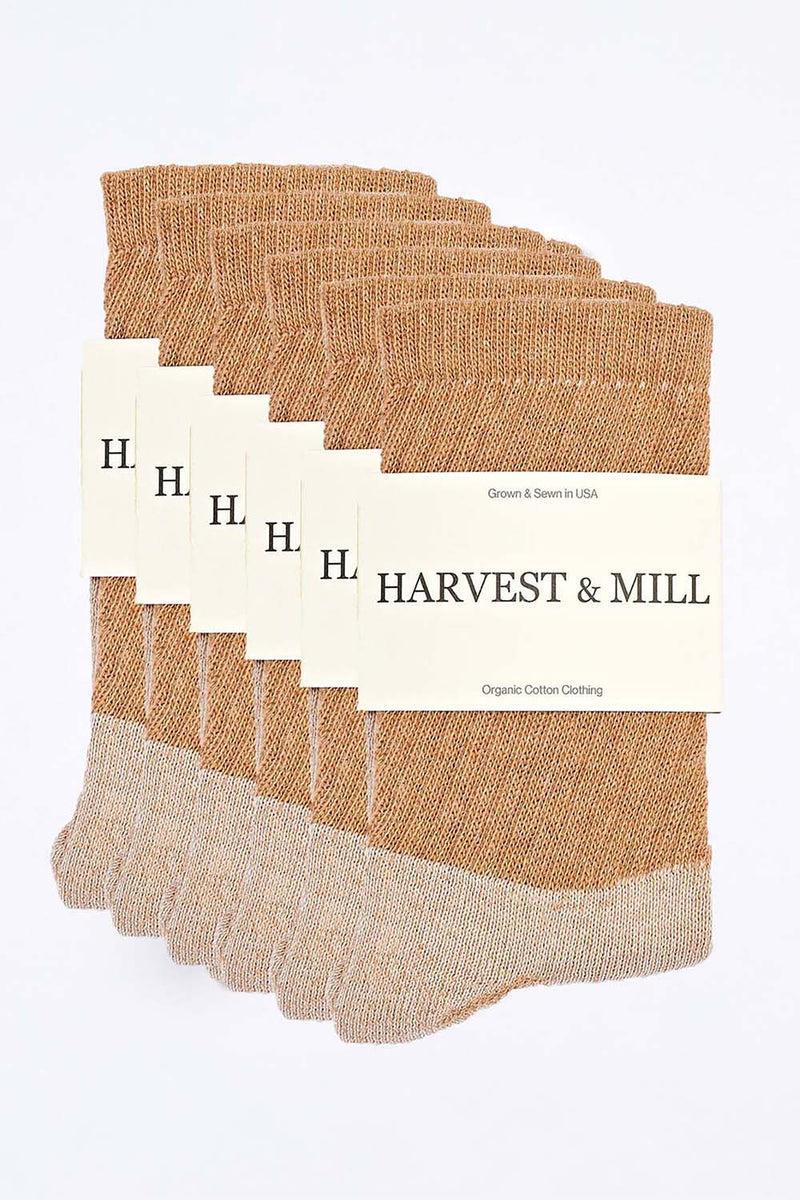Men's 3 Pack Organic Cotton Socks Brown Crew Product Image