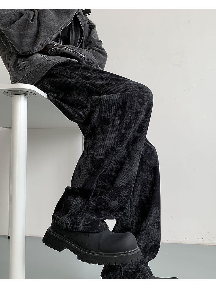 High Rise Tie-Dyed Wide Leg Pants Product Image
