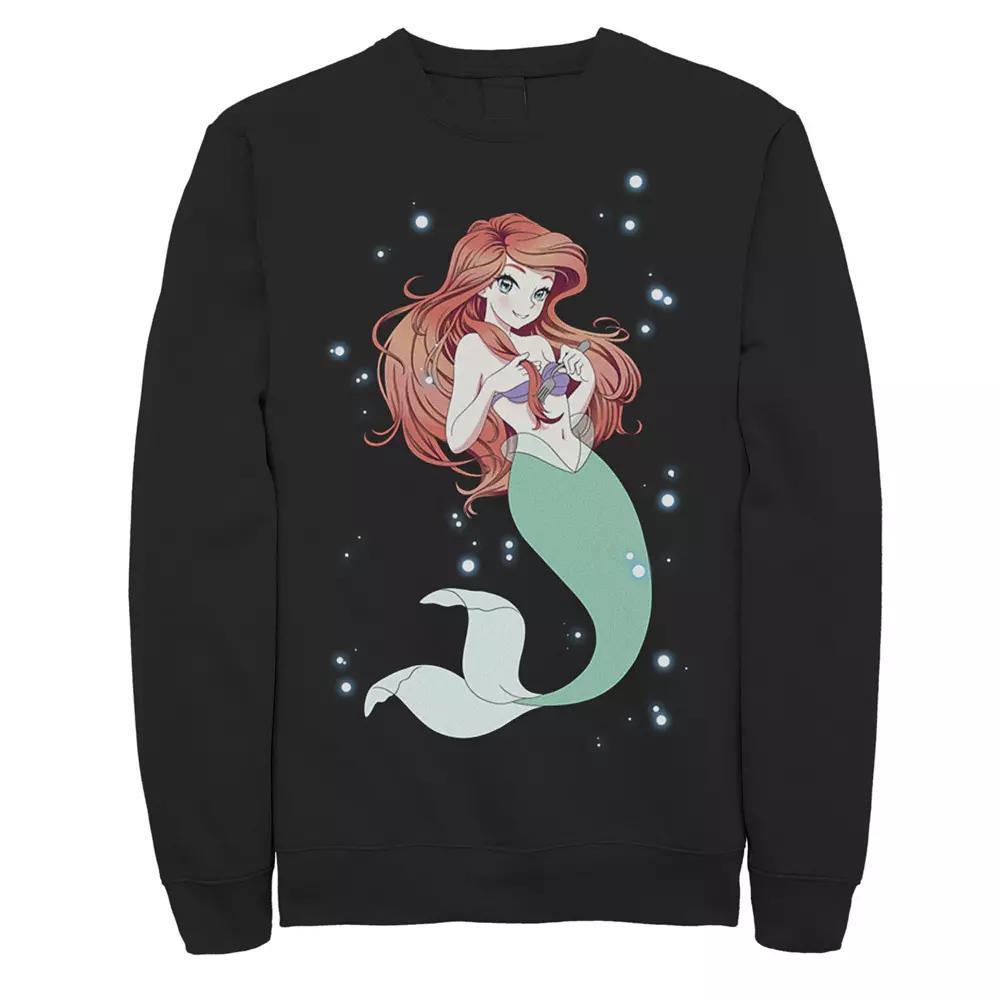 Men's Disney's The Little Mermaid Anime Ariel Sweatshirt, Size: XL, Black Product Image