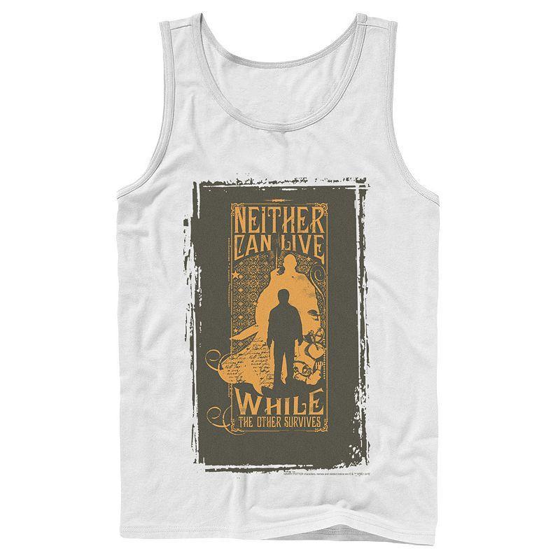 Mens Harry Potter Neither Can Live While The Other Survives Quote Tank Top Athletic Grey Product Image
