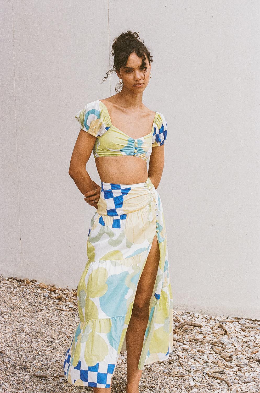 Bindi Top - Checker Floral Aliza Product Image