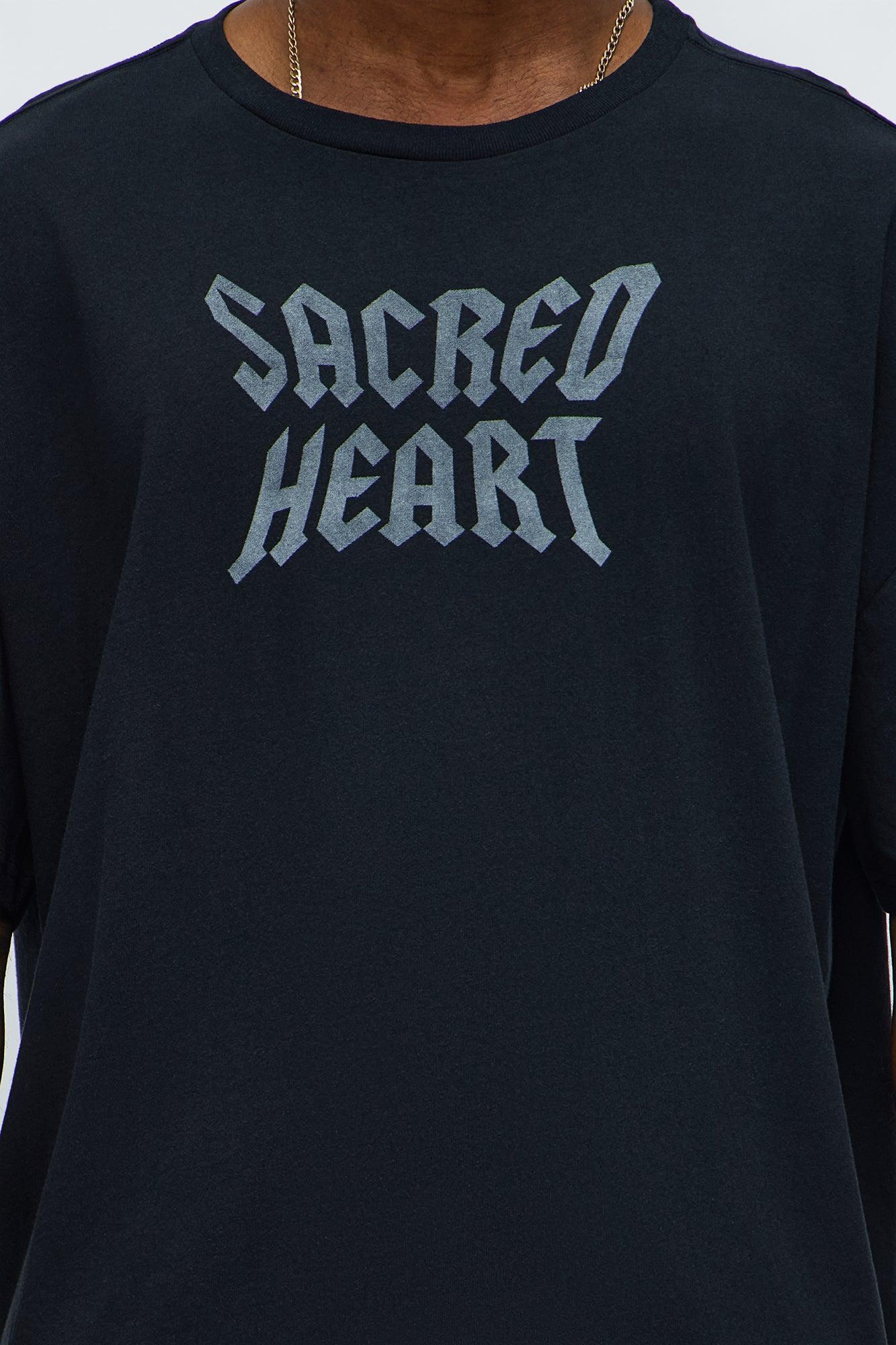 Sacred Heart Oversized Short Sleeve Tee - Black Product Image