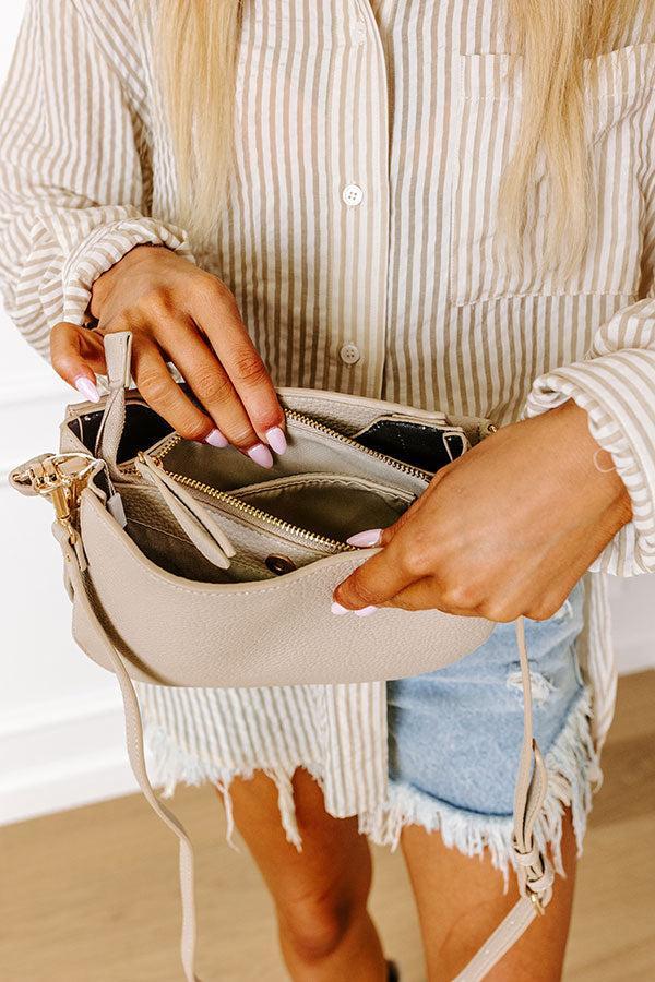 Allure Avenue Faux Leather Purse In Oatmeal Product Image