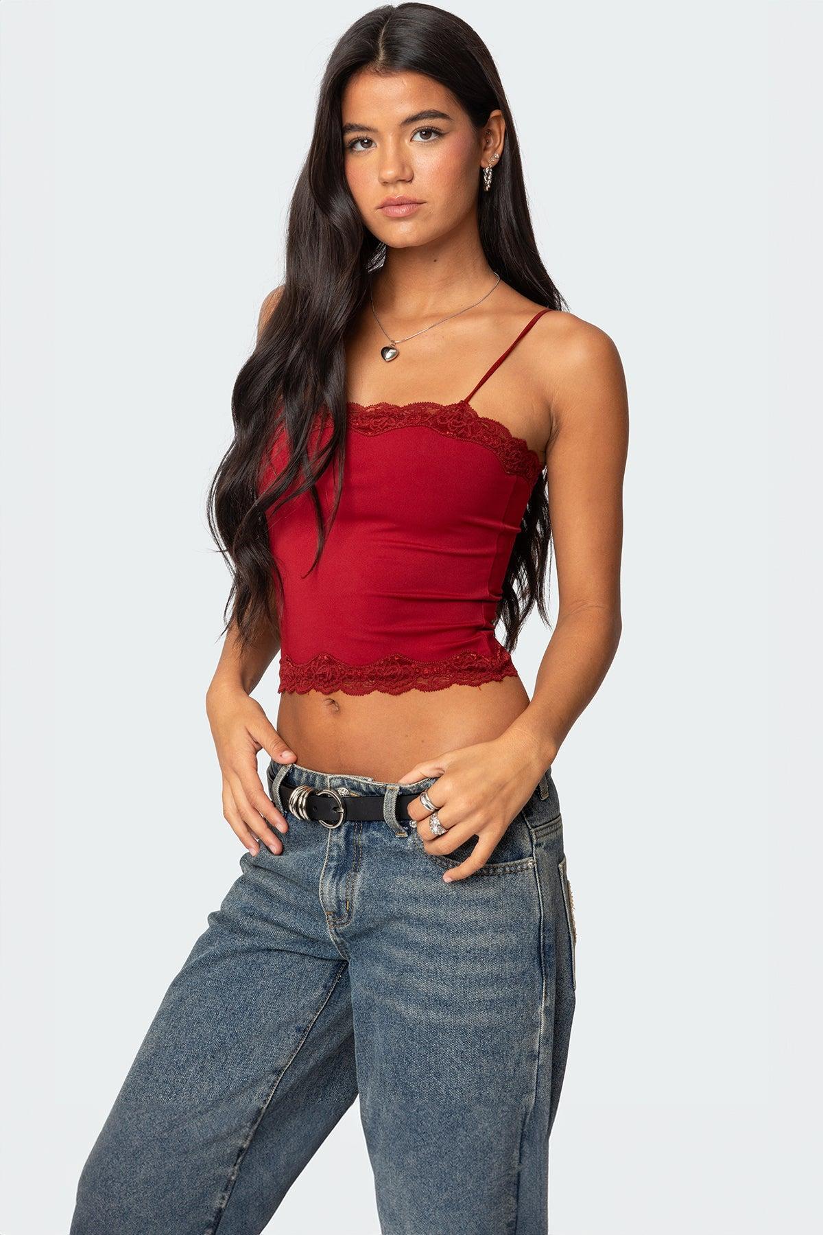 Cruella Lace Trim Tank Top Product Image