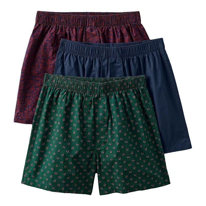 Men's Lands' End 3-Pack Essential Boxers, Size: Large, White Product Image