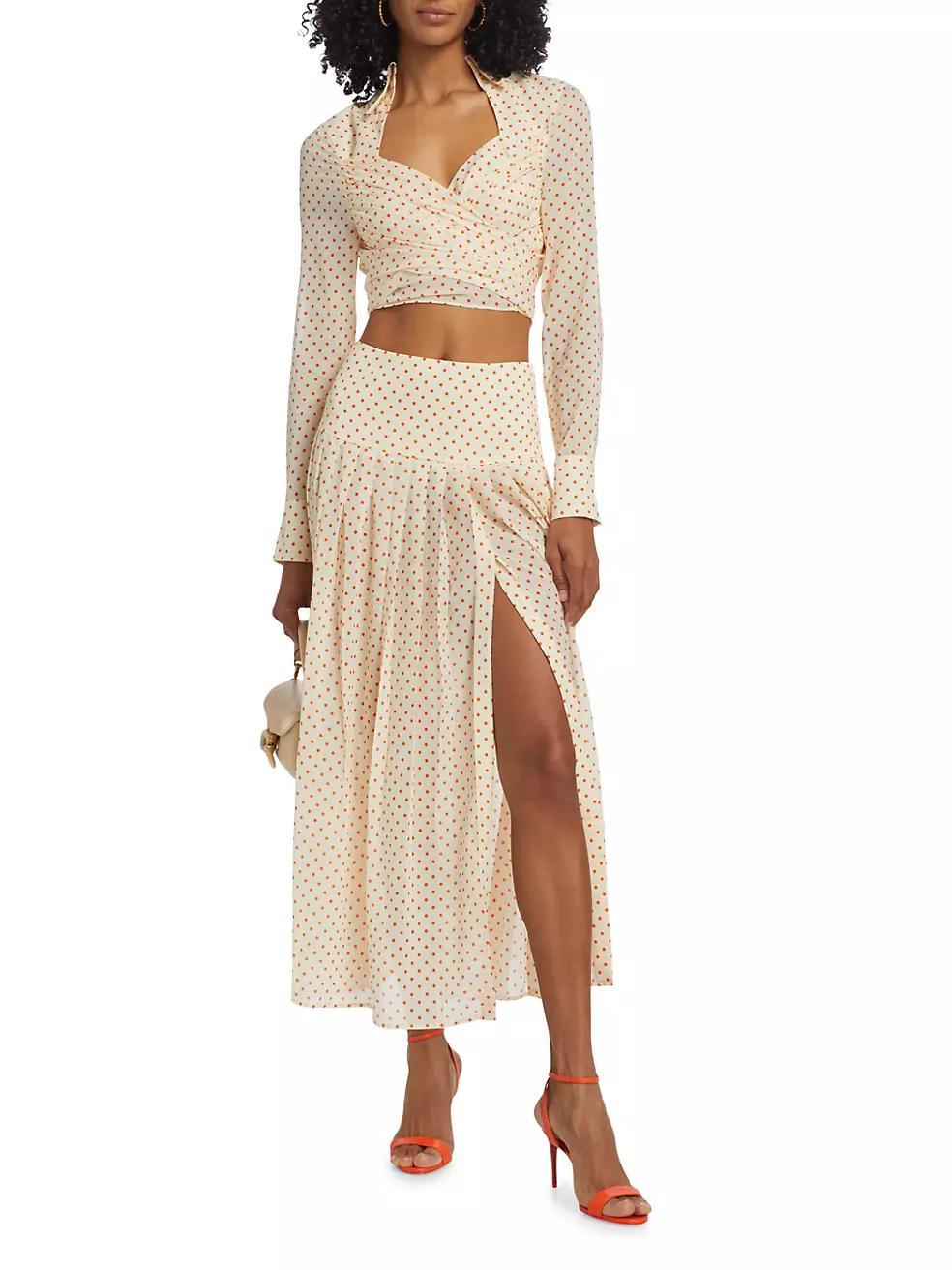 Kensington Silk Polka Dot Maxi Skirt Product Image