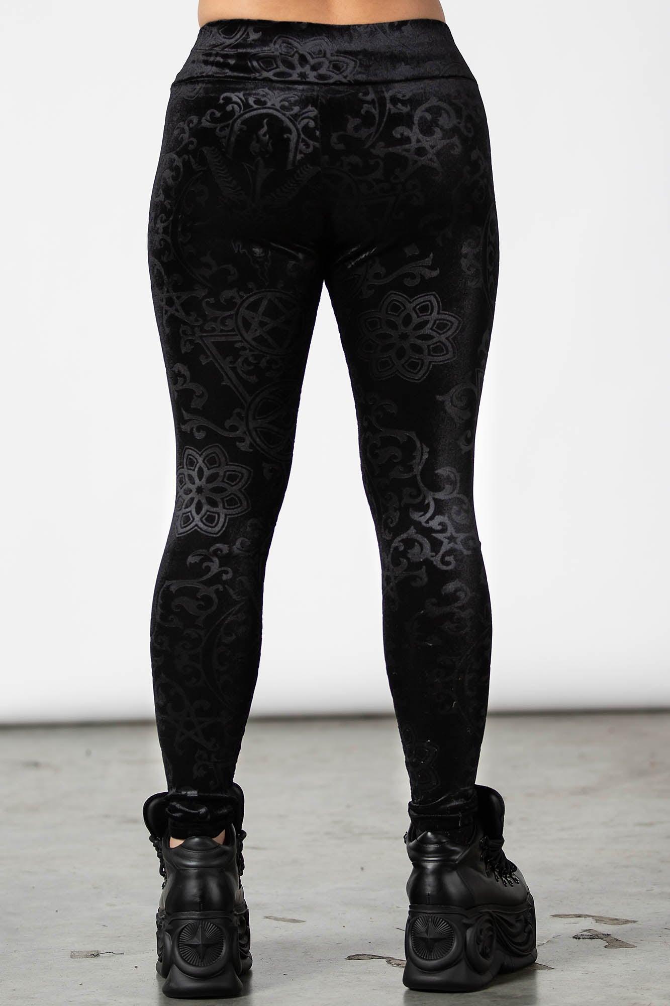 To Ashes Velvet Leggings / Black / 95% Polyester 5% Elastane. Product Image