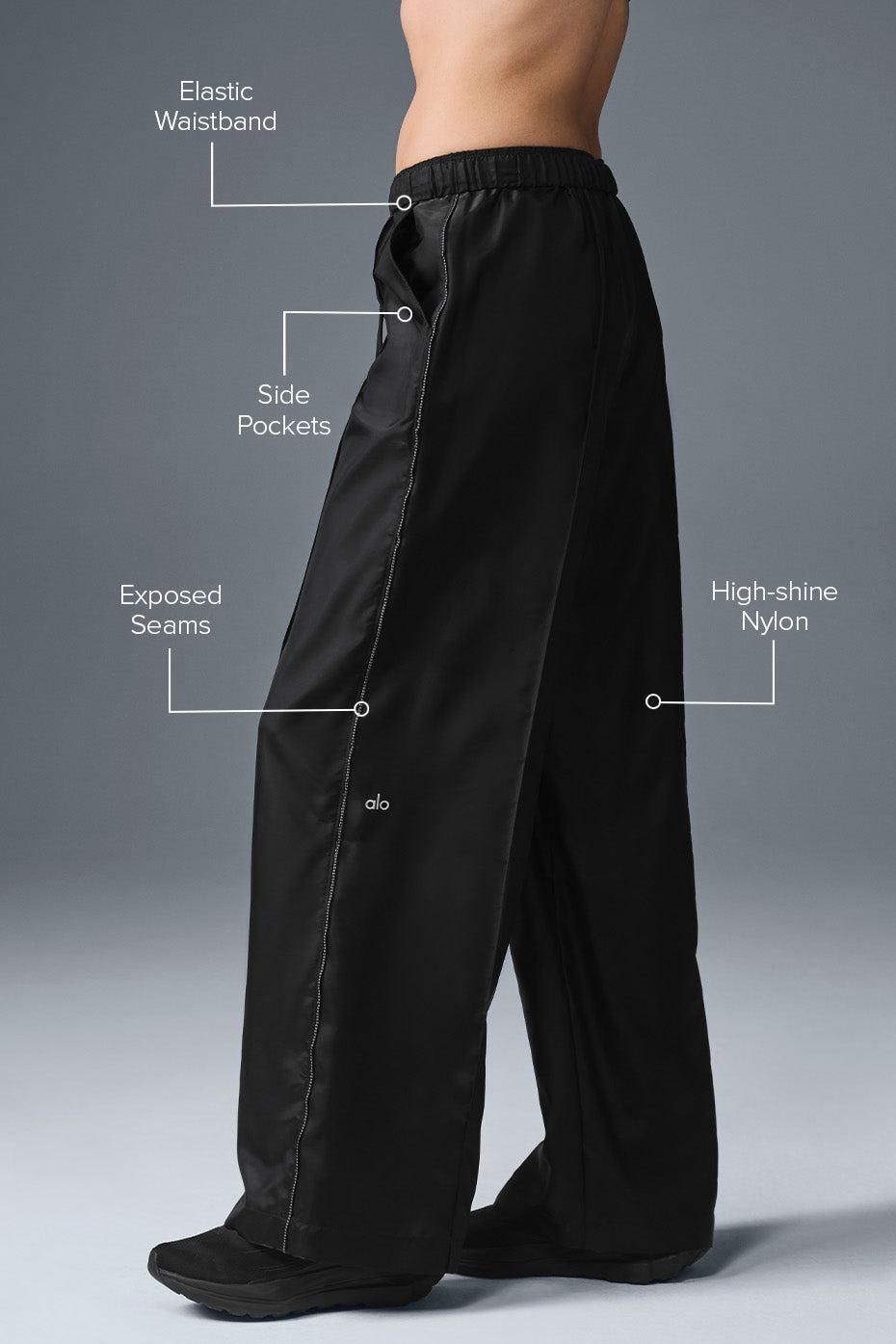 Afterglow Wide Leg Track Pant - Black Product Image
