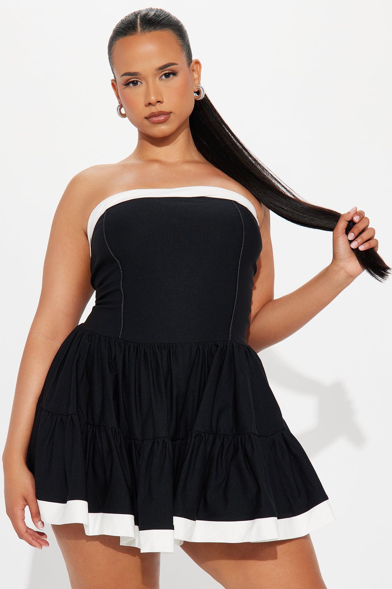 Check Mate Contrast Mini Dress - Black/combo Product Image