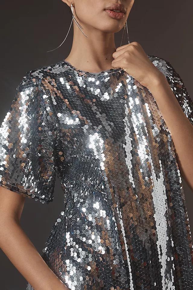 The Emmy Short-Sleeve Swing Mini Dress by Maeve: Sequin Edition Product Image