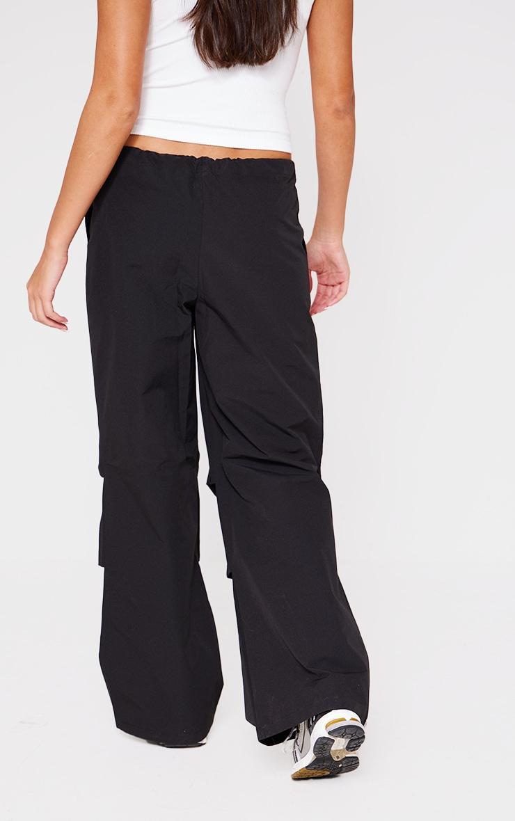 Black Thin Waistband Drawstring Detail Track Pants Product Image