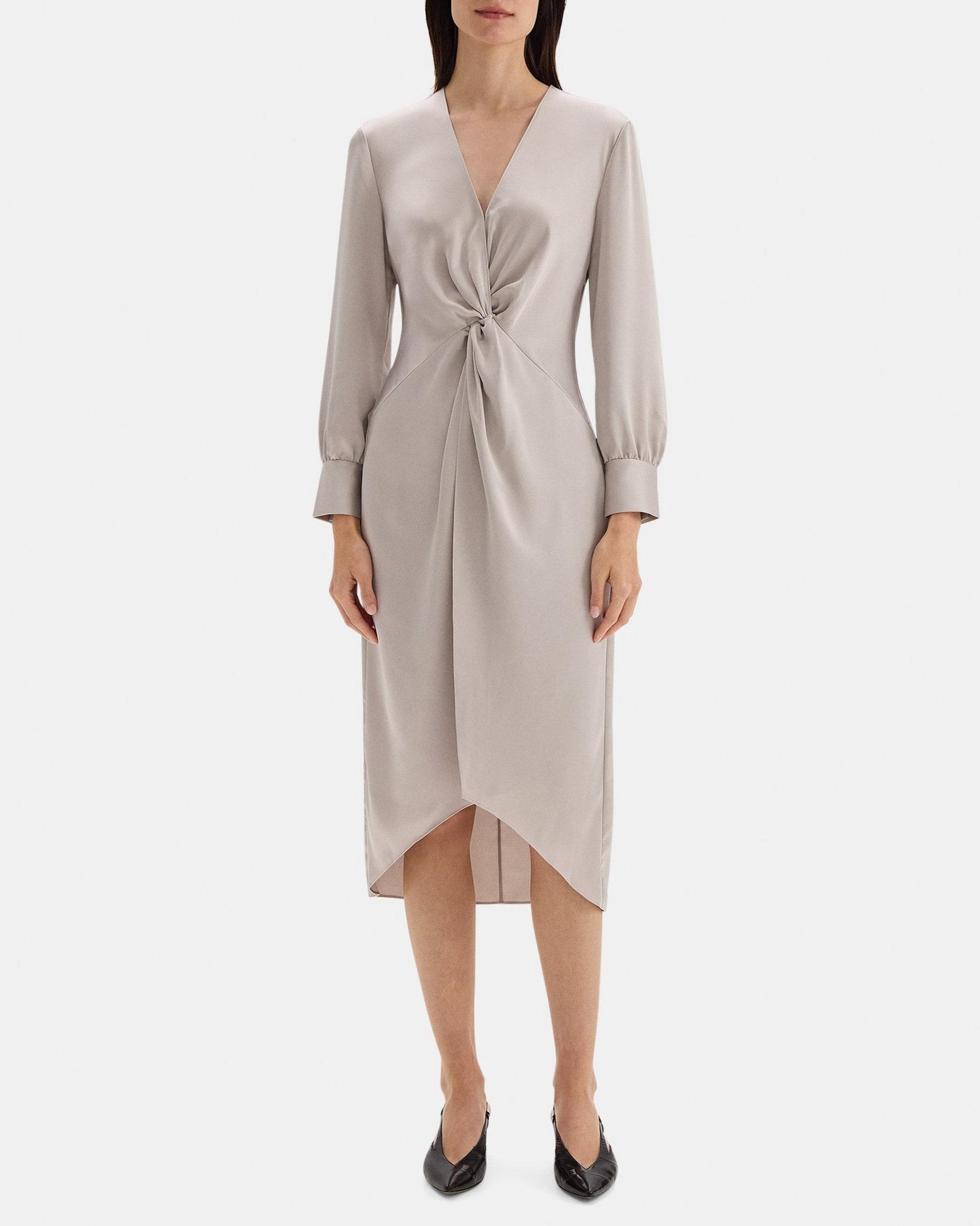 Twist Midi Dress in Silky Poly Product Image