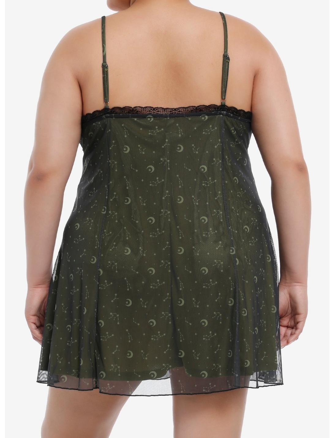 Cosmic Aura Constellation Black Lace Mini Dress Plus Size Product Image