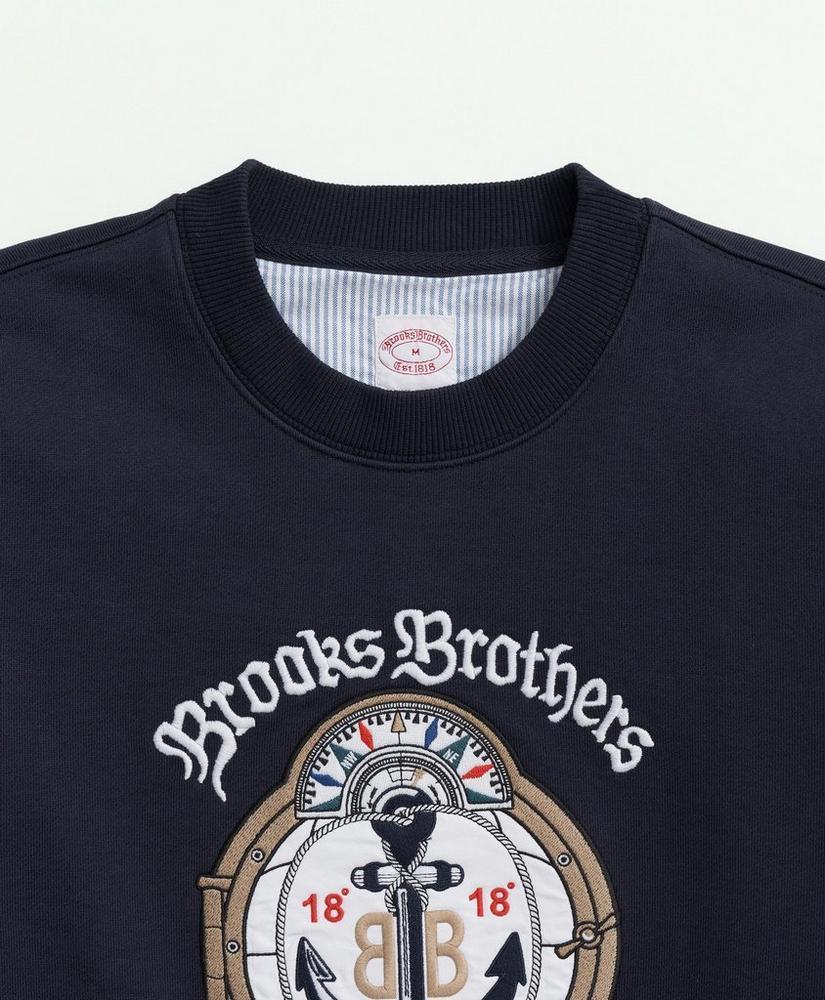 Vintage-Inspired Emblem Sweatshirt in French Terry Cotton Product Image