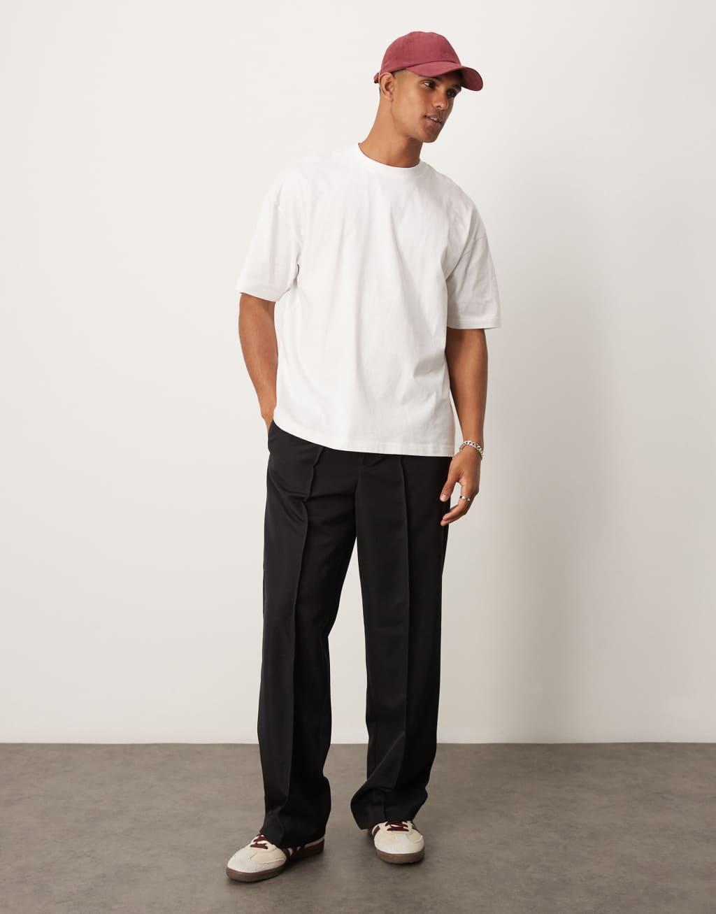 ASOS DESIGN oversized t-shirt with celestial back print in white Product Image