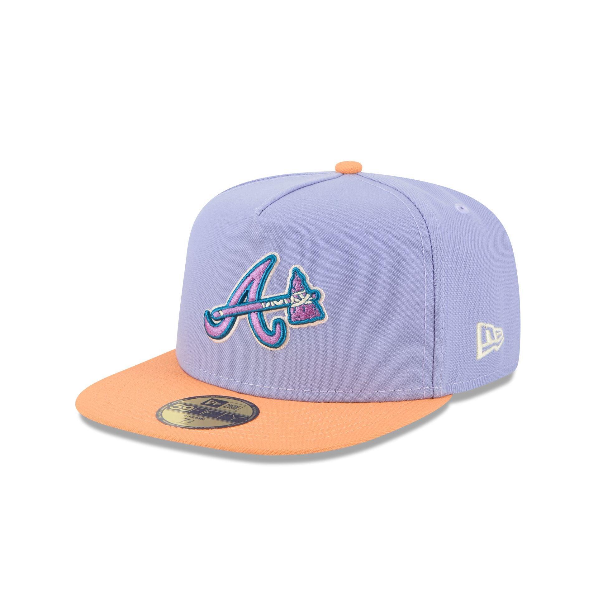 Atlanta Braves Lavender 59FIFTY A-Frame Fitted Hat Male Product Image