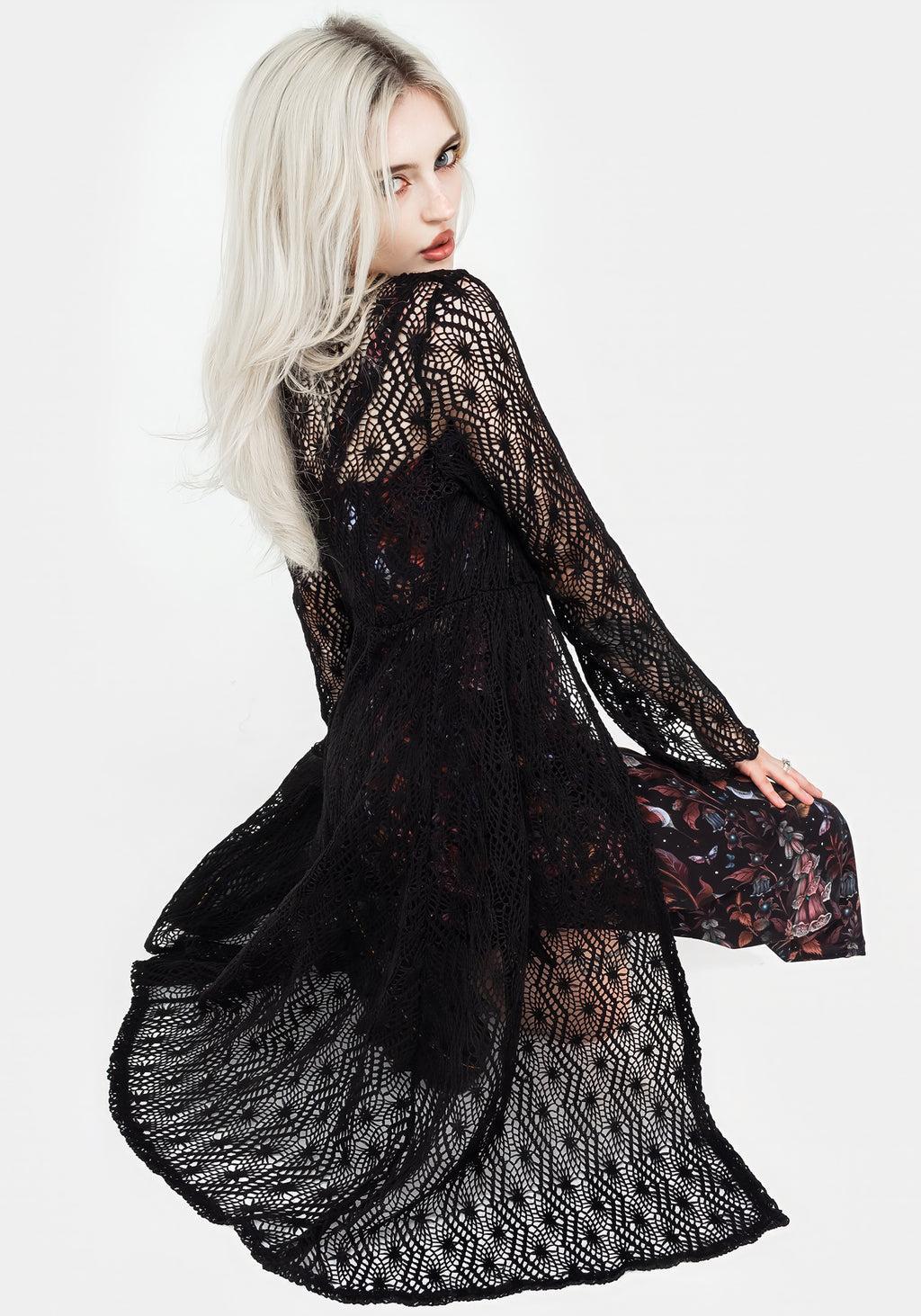 Penelope Long Crochet Cardigan Product Image
