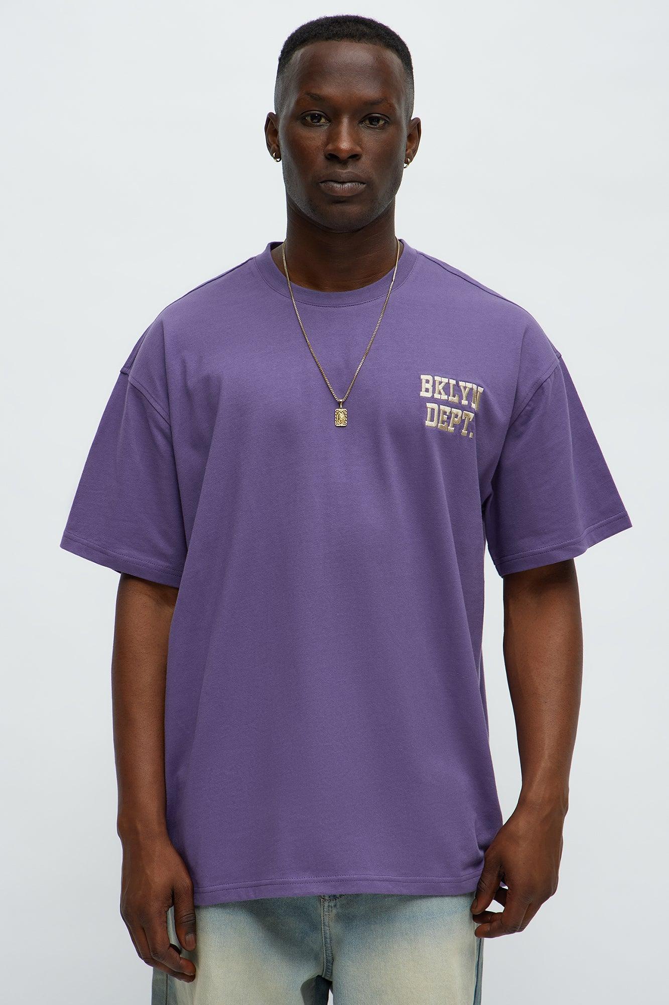Short Sleeve Blessed Puff Print Tee - Purple Male Product Image