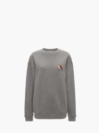 SWEATSHIRT WITH PUFFIN EMBROIDERY in grey | JW Anderson US  Product Image