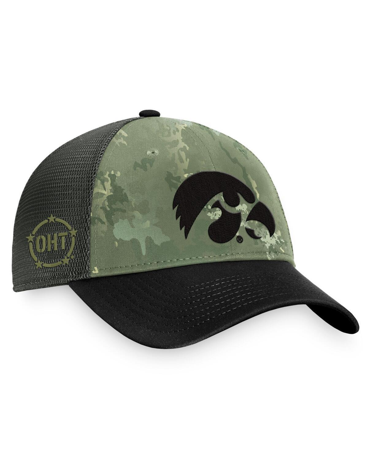 Mens Top of the World Hunter Green/Gray Iowa Hawkeyes OHT Military Appreciation Unit Trucker Adjustable Hat Product Image