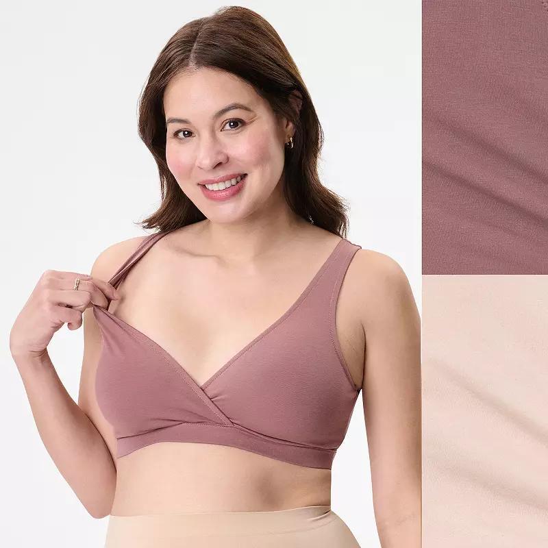 Womens Motherhood Maternity Wrap Nursing Bra 2 Pack 92016 Pink And Brown Product Image