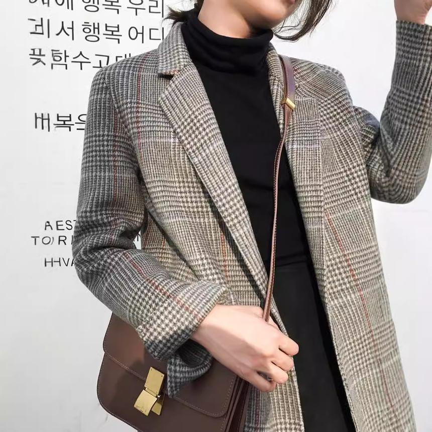 Plaid Open Front Blazer Product Image