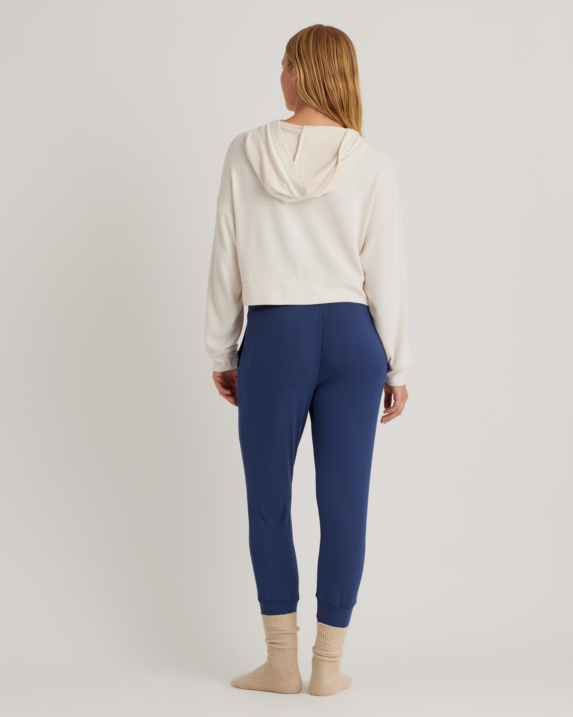Quince | Women's Brushed Lounge Cropped Pullover Hoodie Size XL, Rayon Product Image