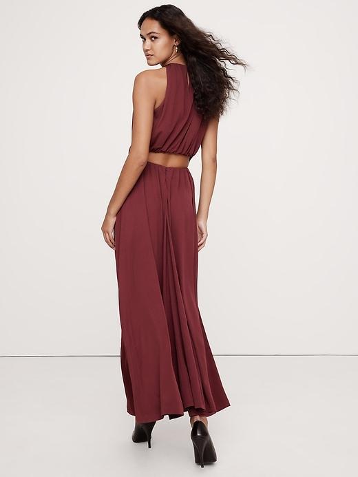 Crepe Knit Cut-Out Maxi Dress Product Image
