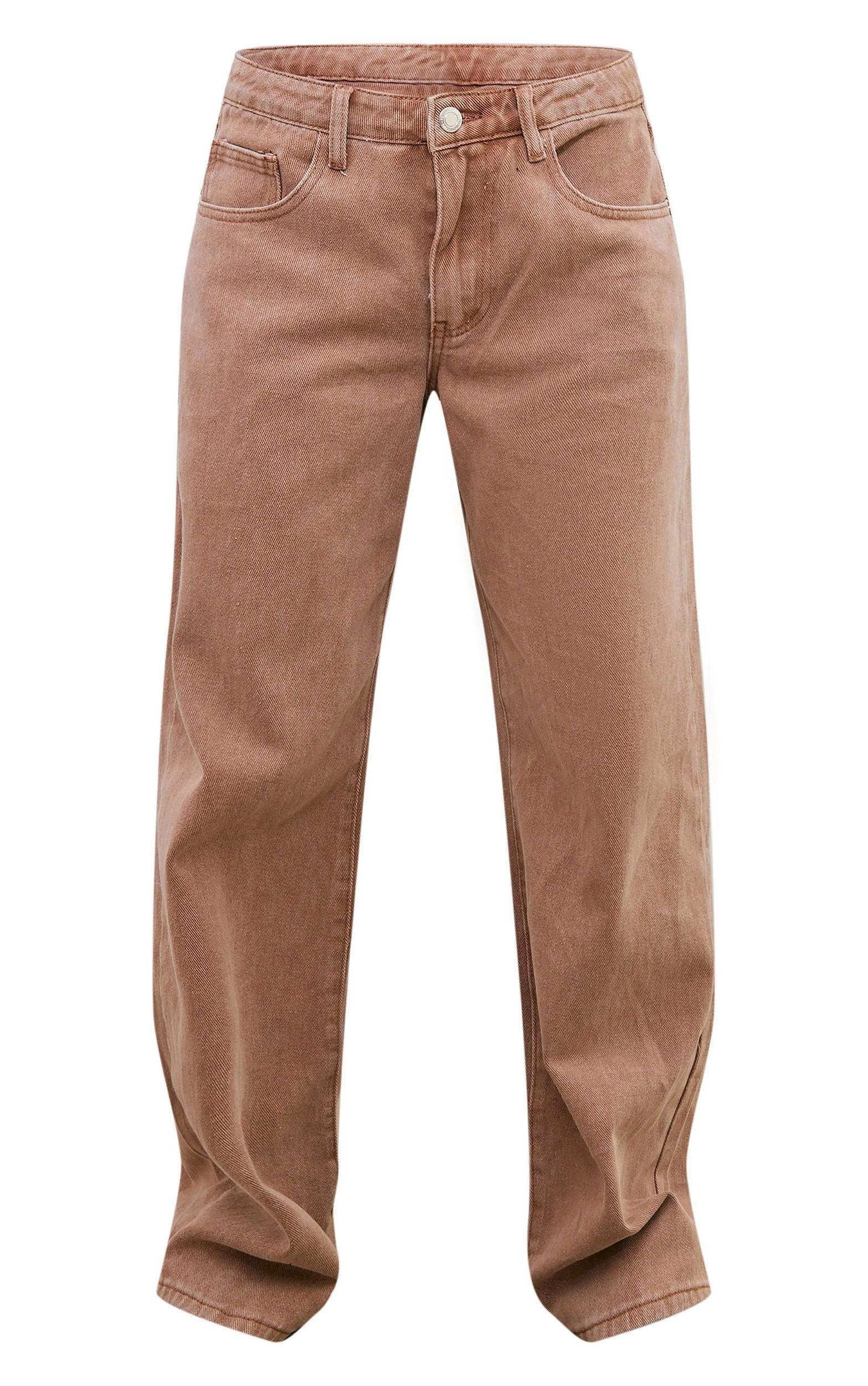Washed Taupe Low Rise Boyfriend Jeans Product Image