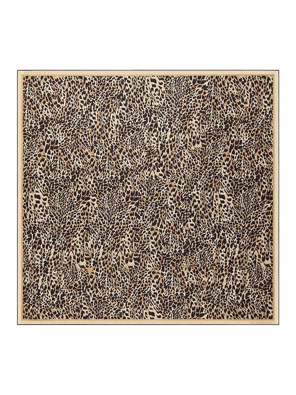 Womens 4G Square in Silk with Leopard Print Product Image