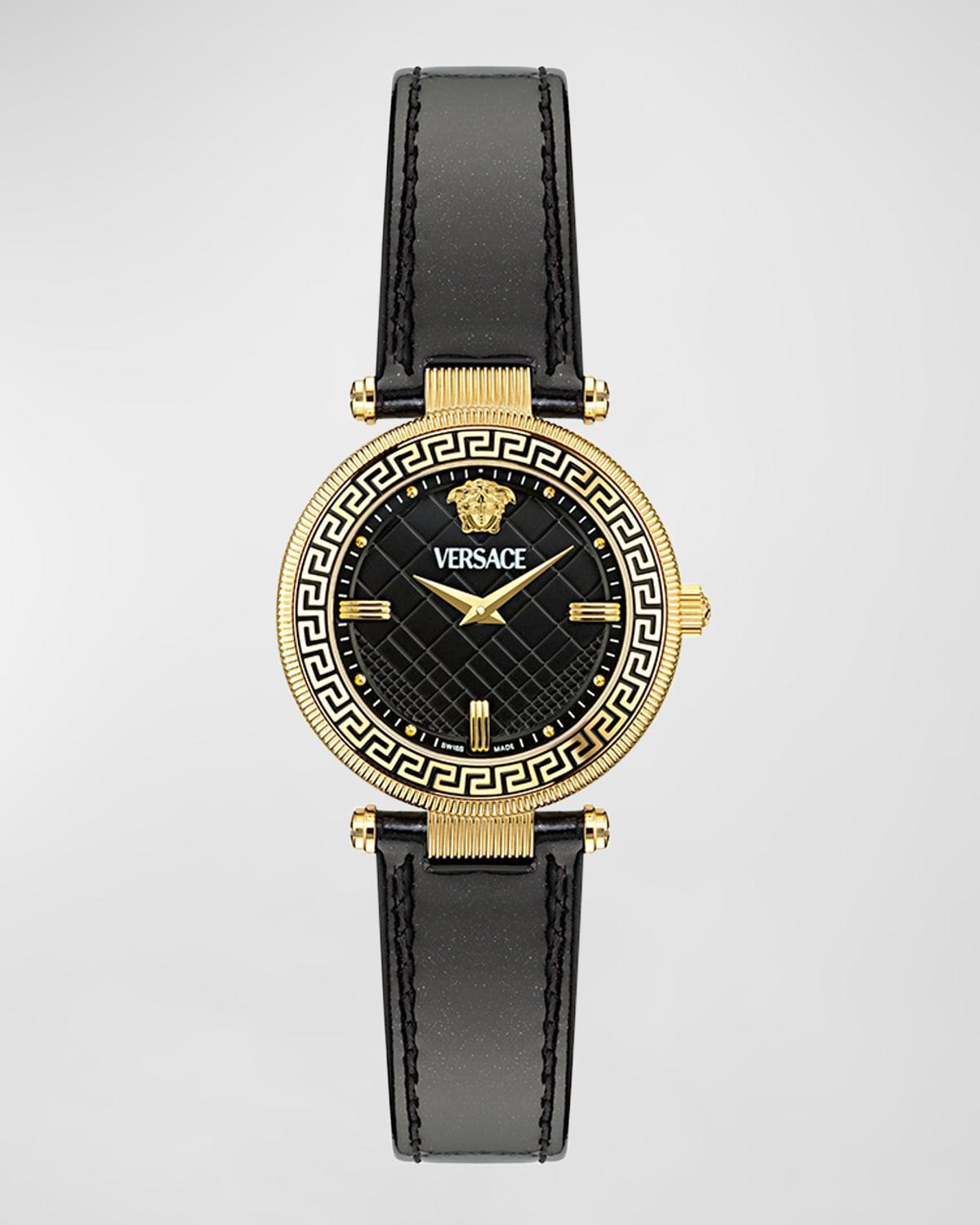 Reve IP Yellow Gold Leather Strap Watch, 35mm Product Image
