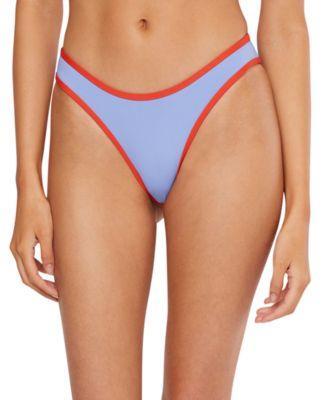 WeWoreWhat Womens Scoop-Waist Bikini Bottoms - Blue Product Image