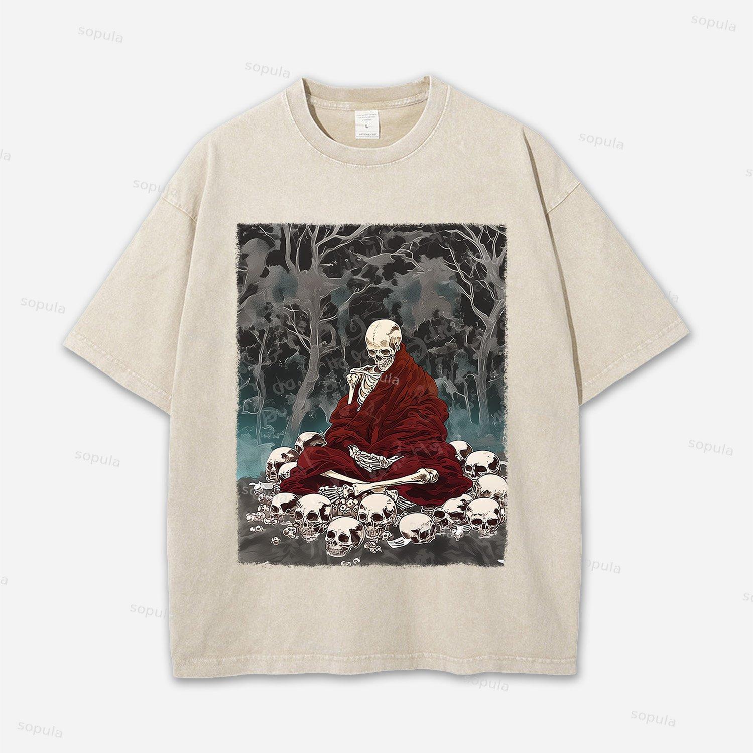 Guardian Of The Skulls Acid Washed T-shirt Product Image