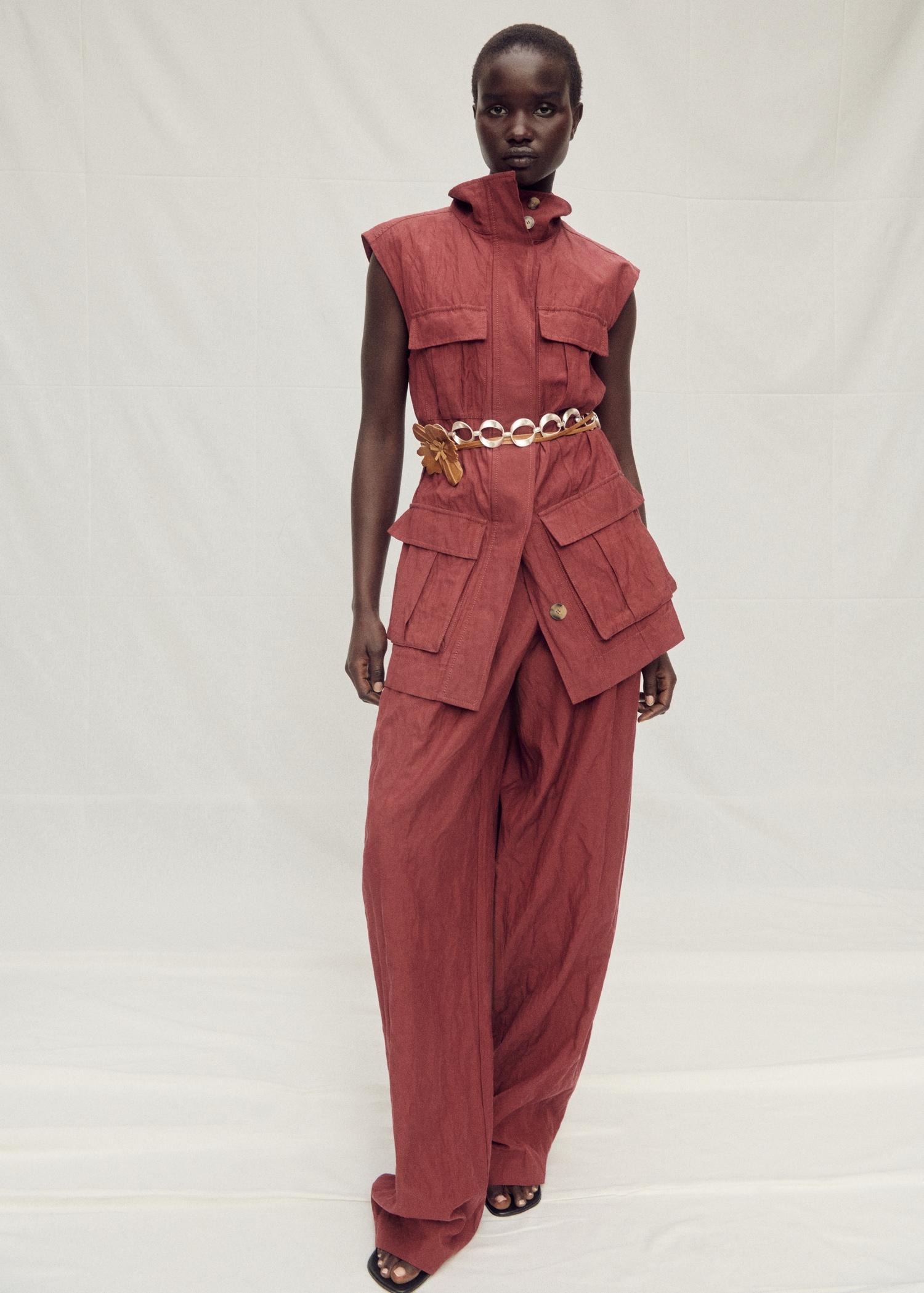 Wrinkled-effect suit vest with pockets - Women | MANGO USA Product Image