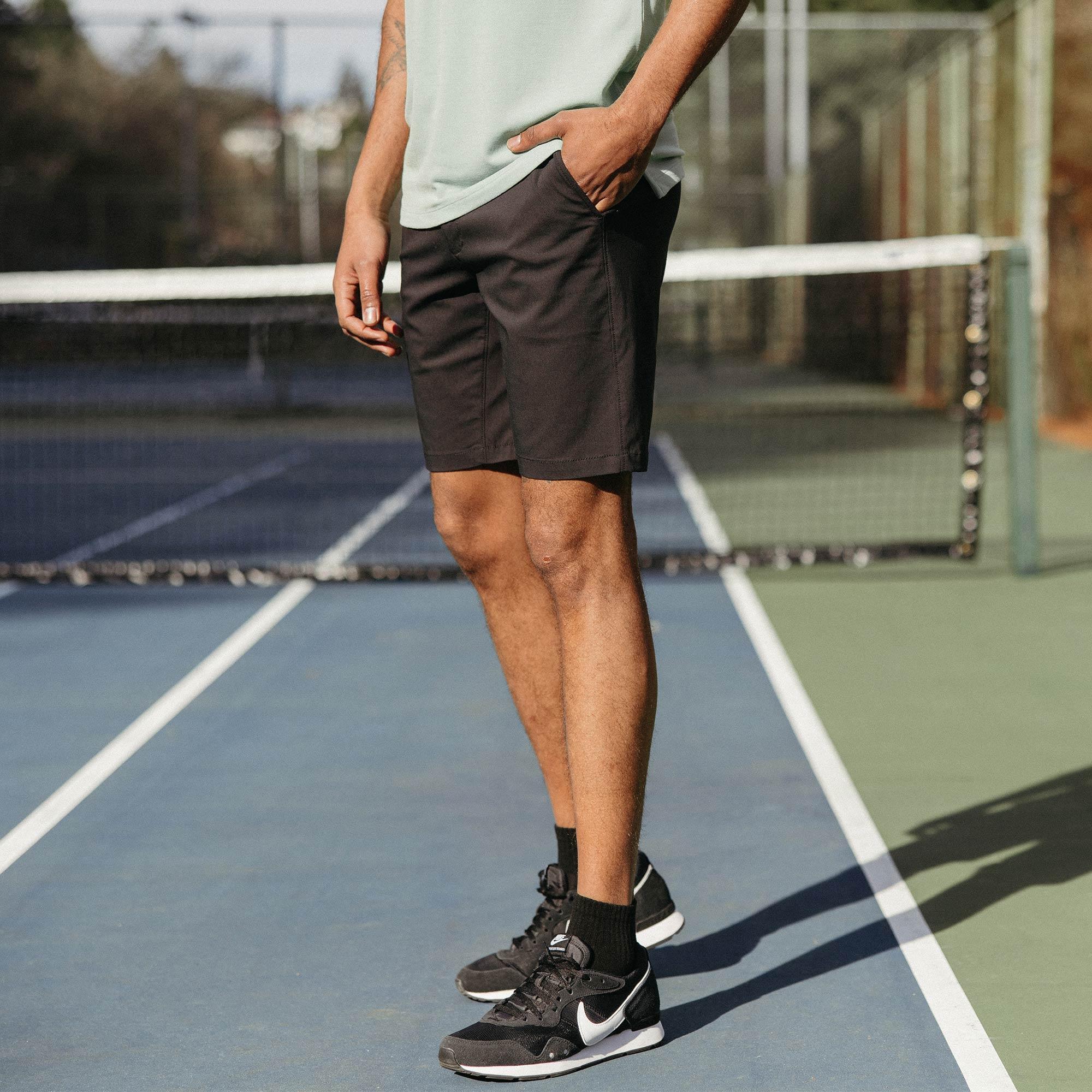 Merino Wool Stretch Tech Shorts | Black Product Image