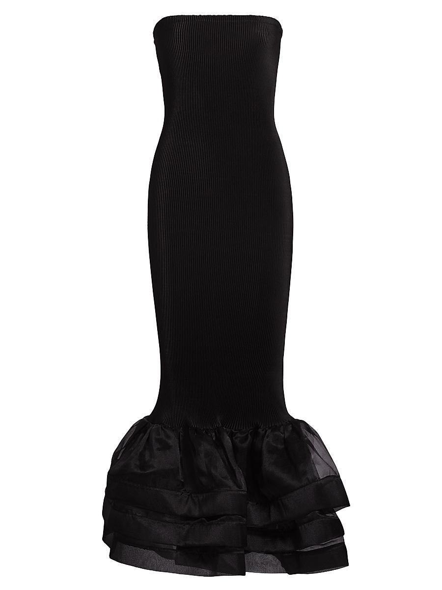 Womens La Fete Ramblas Ruffled Strapless Maxi Dress Product Image