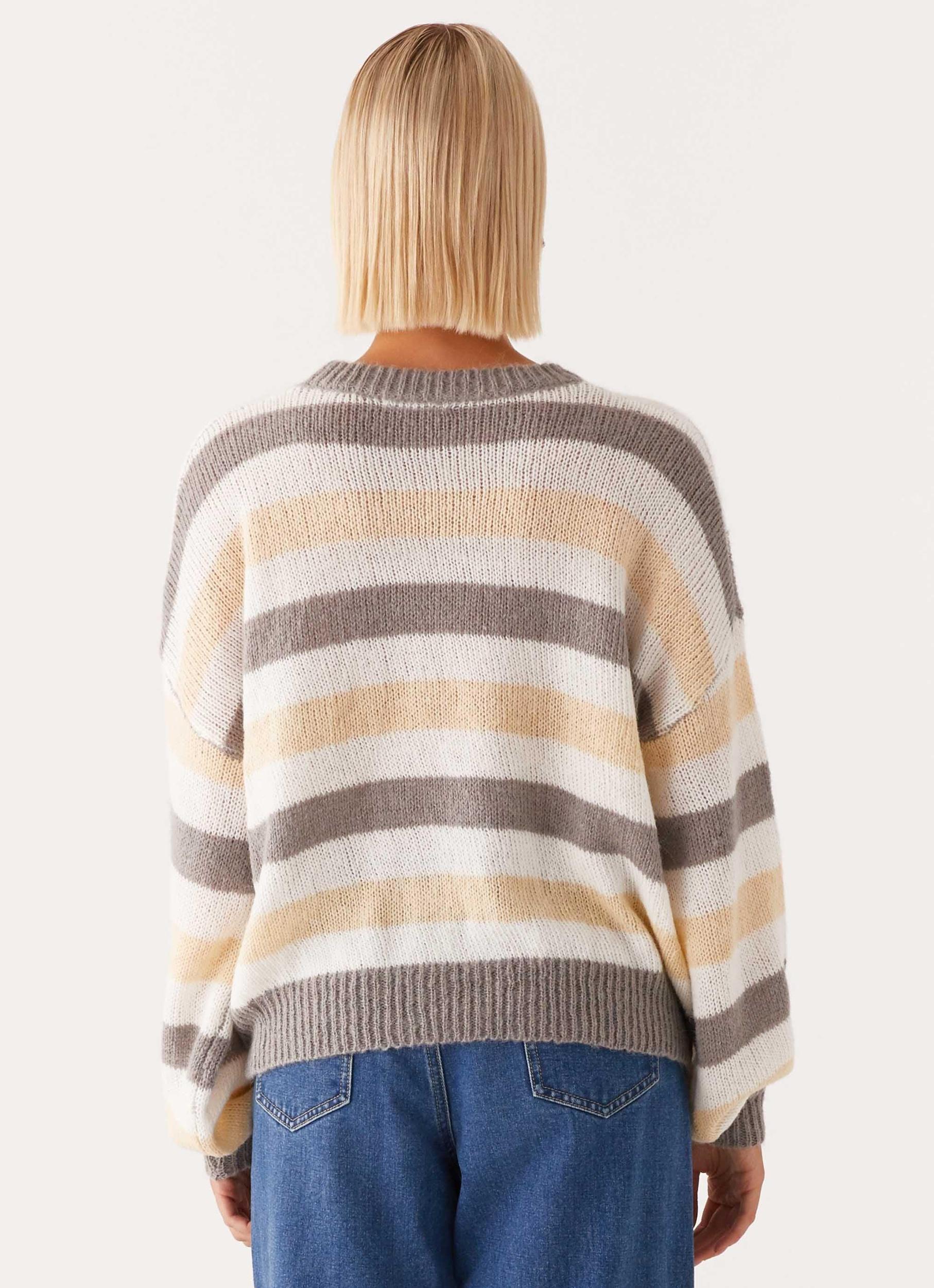 Main Character Oversized Knit Sweater - Stripe Product Image