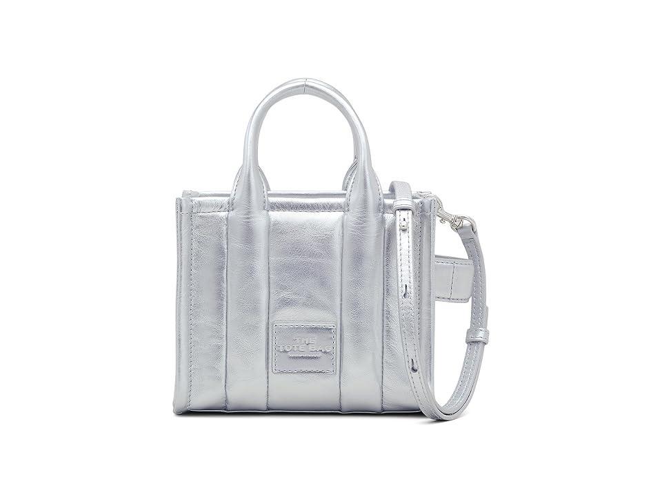 Womens The Metallic Leather Crossbody Tote Bag Product Image