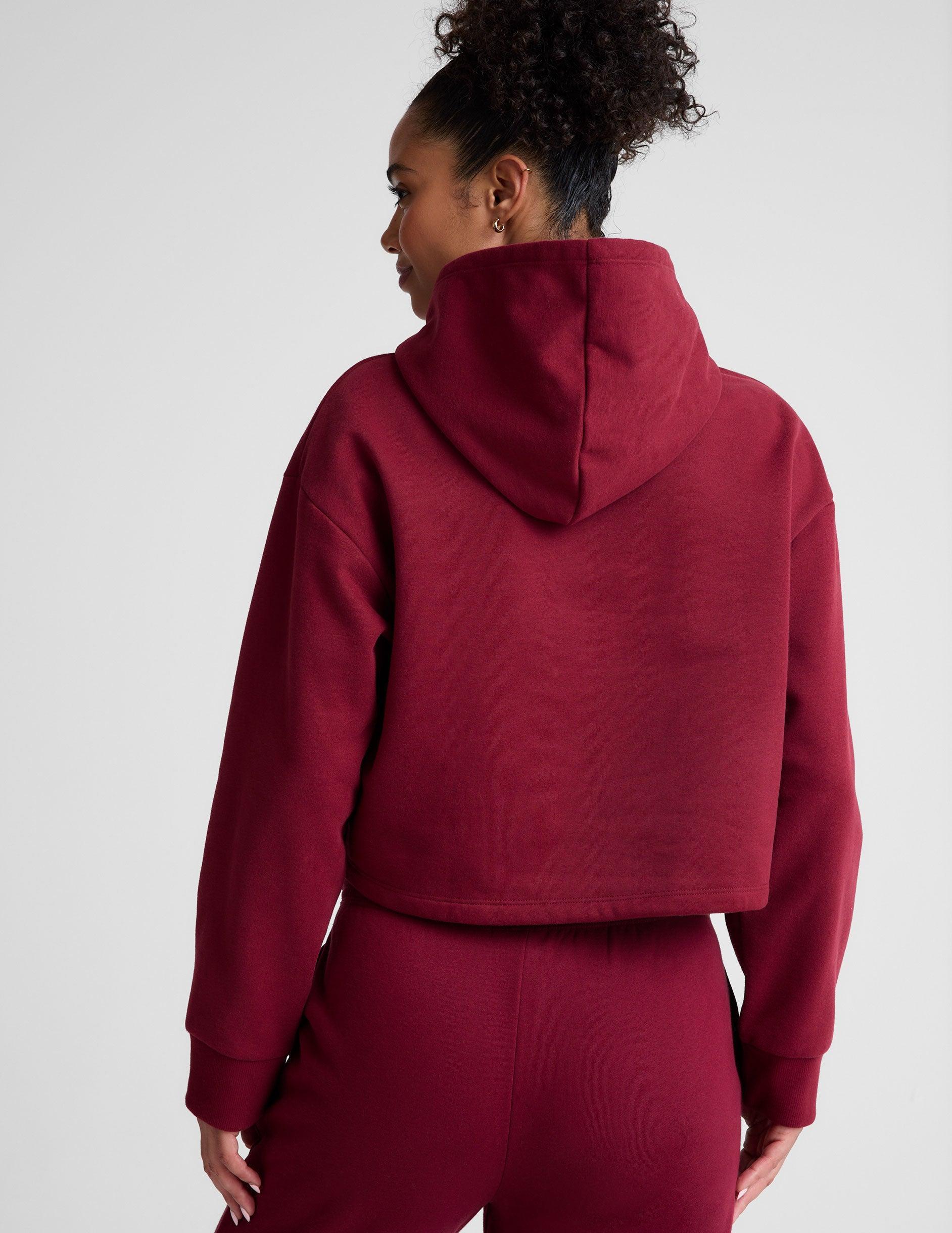 LuxeFleece Happiness Cropped Hoodie Product Image
